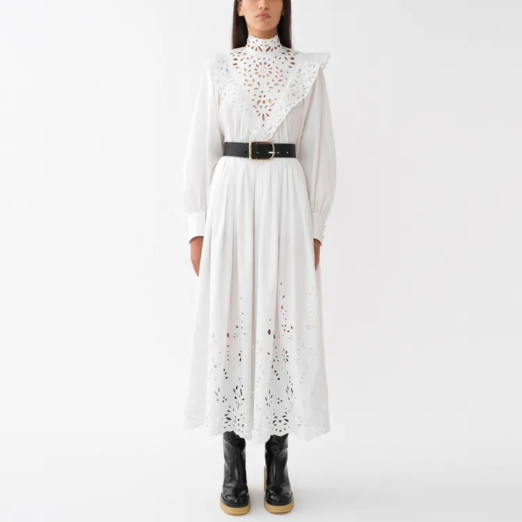 Chloé Broderie Anglaise High Neck Blouse-1