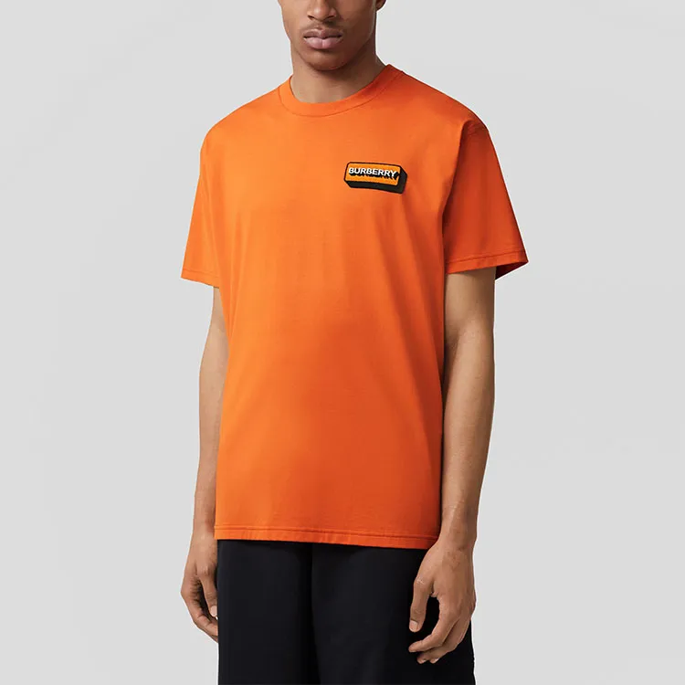 Burberry Logo Applique Cotton Oversized T shirt-3