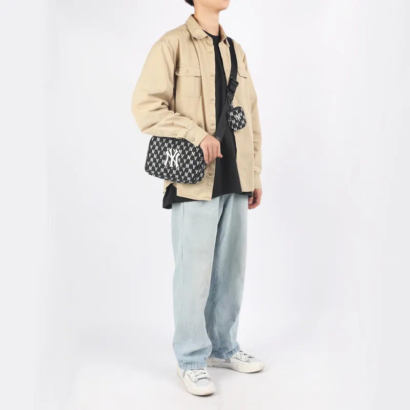 MLB Monogram Collection Polyester Combo Bag Camera Bag Crossbody Bag Shoulder Bag Unisex Black-10