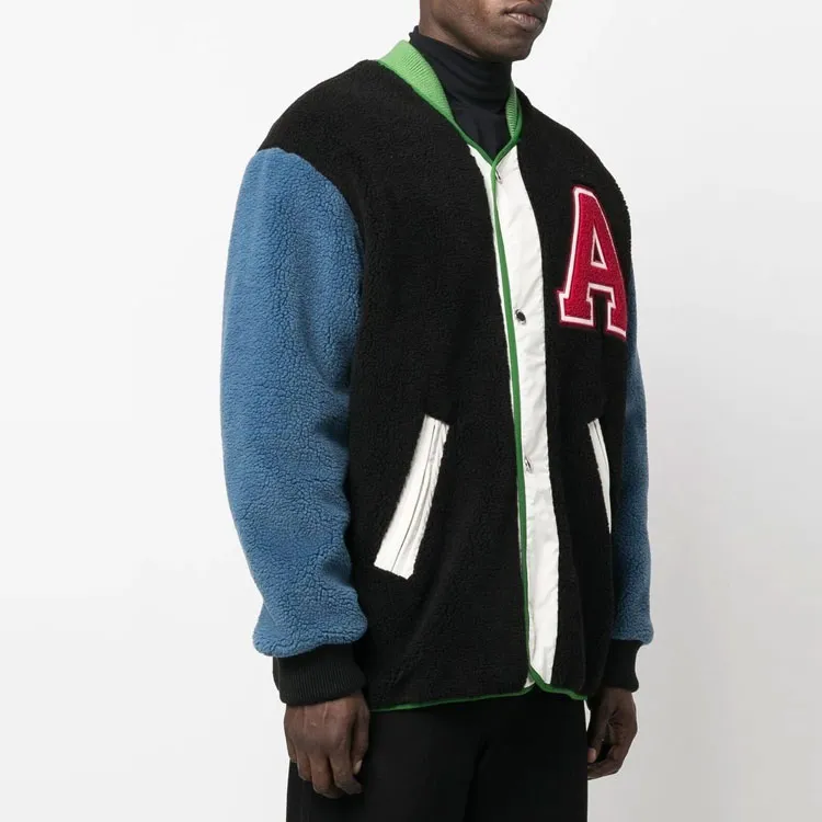 AMBUSH Logo patch Fleece Liner Varsity Jacket-3