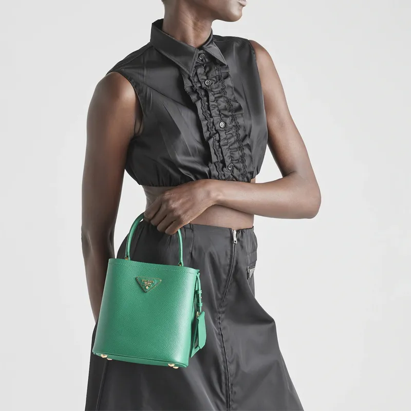 PRADA Saffiano Leather Shoulder Bag, Crossbody Bag, Handbag Women's Mango-4