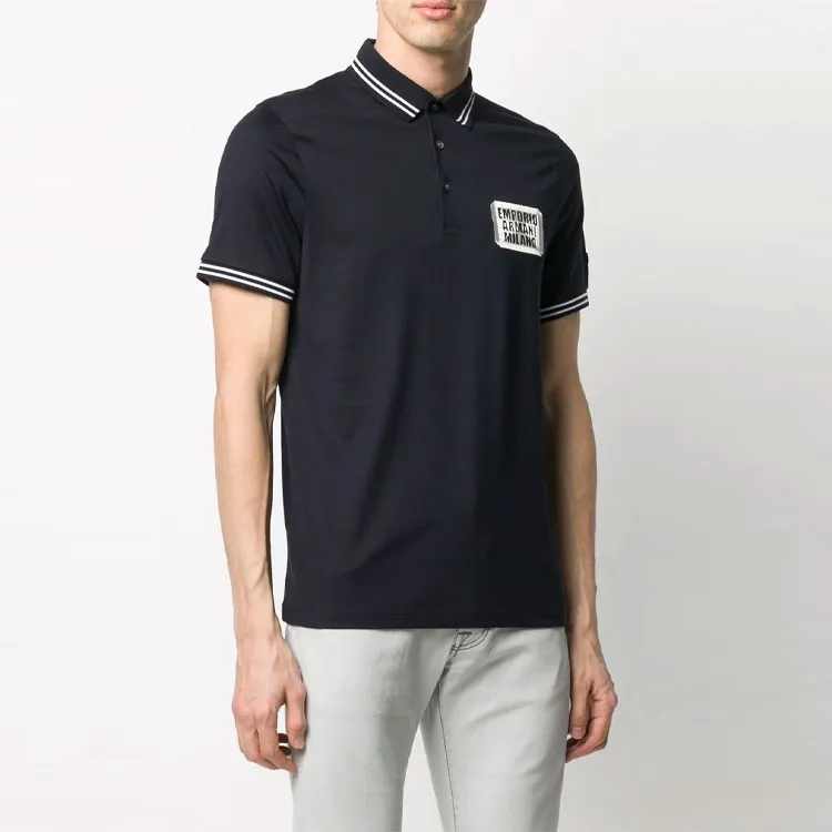 EMPORIO ARMANI Polo Shirts Men Navy Blue-3