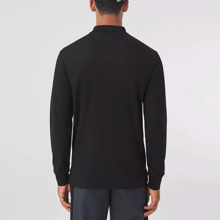 Burberry FW21 Long Sleeved Polo Shirt Men's Black 80437821-3