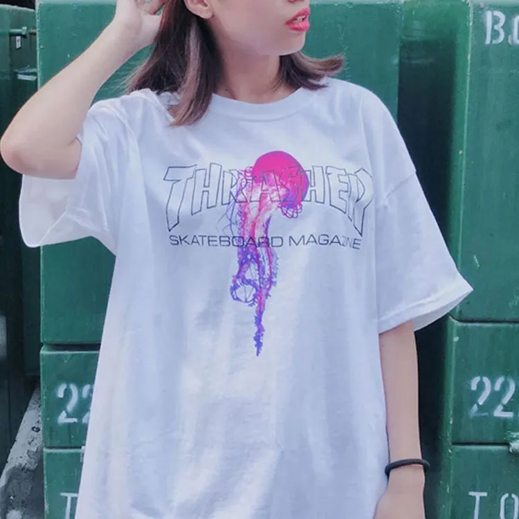 Thrasher T Shirt Unisex White US Version-4