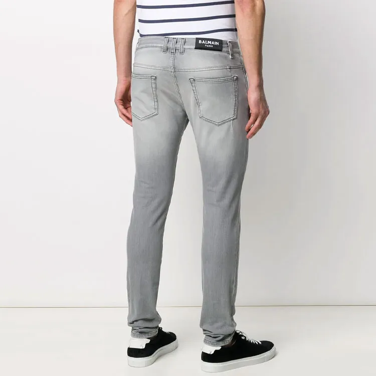 BALMAIN Jeans Men Gray-2