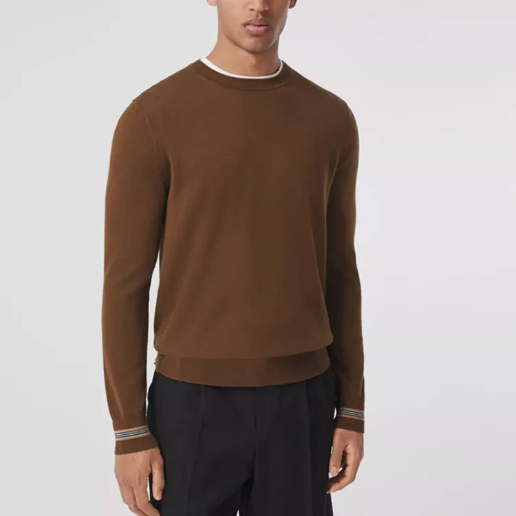 Burberry Wool Slim Fit Knitwear Men's Brown 80443321-2