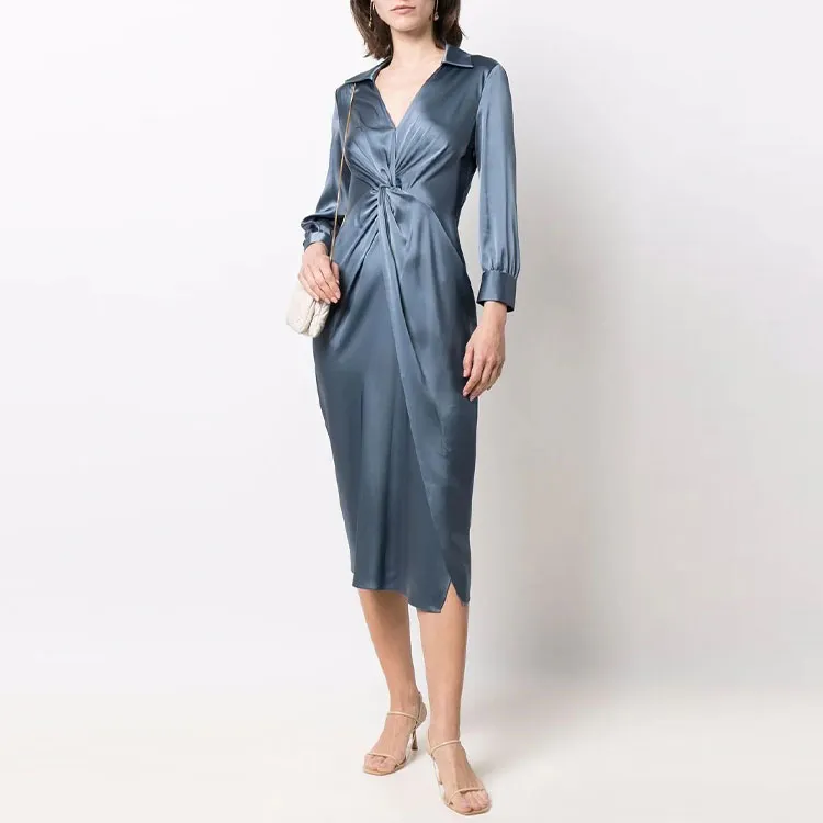 THEORY Long-Sleeved Dresses Women's Blue-1
