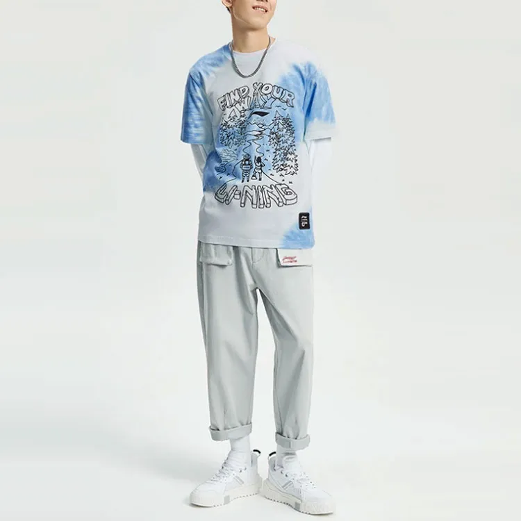 LiNing Sports Fashion Collection T Shirt Unisex Blue-3