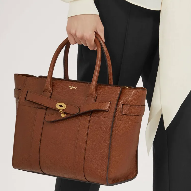 Mulberry Bayswater Grained Cow Leather Portable Crossbody Bag Shoulder Bag Small Size Women's Umber-4