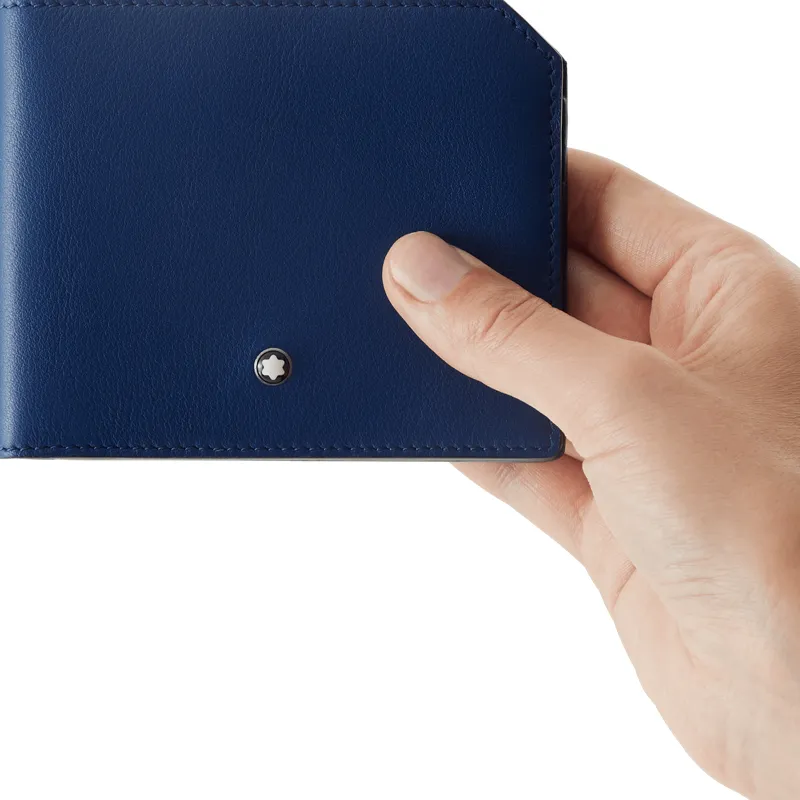 MONTBLANC Cow Leather Wallet Men's Midnight Blue-5
