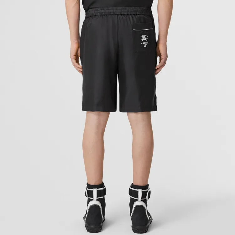Supreme X Burberry Icon Stripe Silk Twill Shorts Burberry Exclusive 'Black'-2
