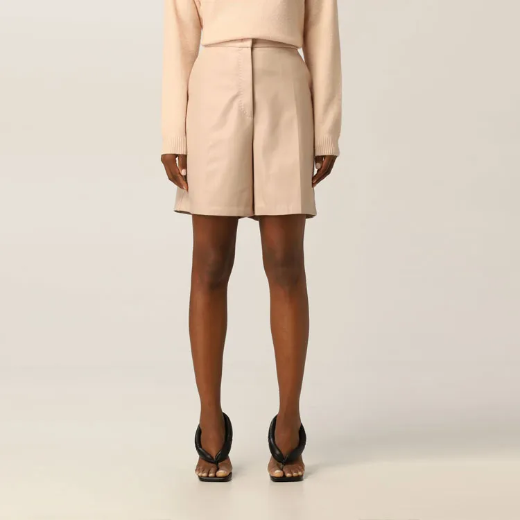MaxMara Lacuna Leather Shorts-3