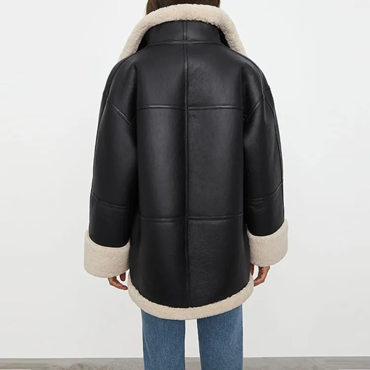 TOTEME Signature Zip Up Leather Jacket-4