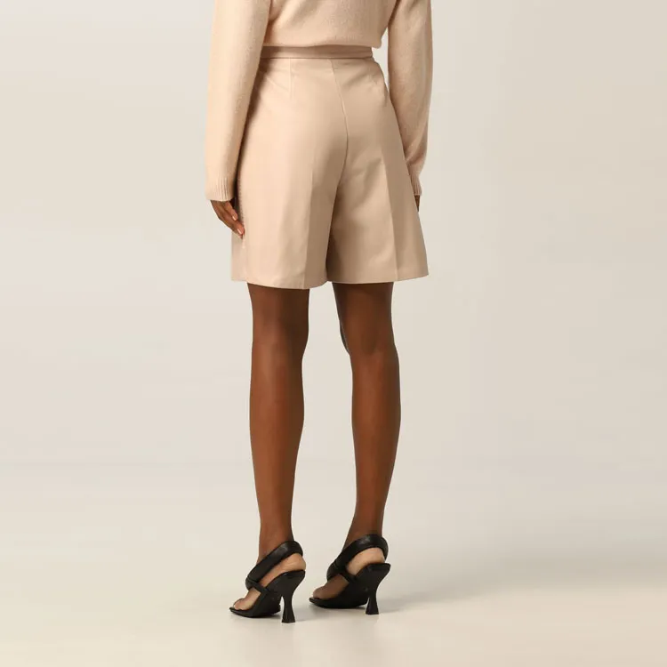 MaxMara Lacuna Leather Shorts-4