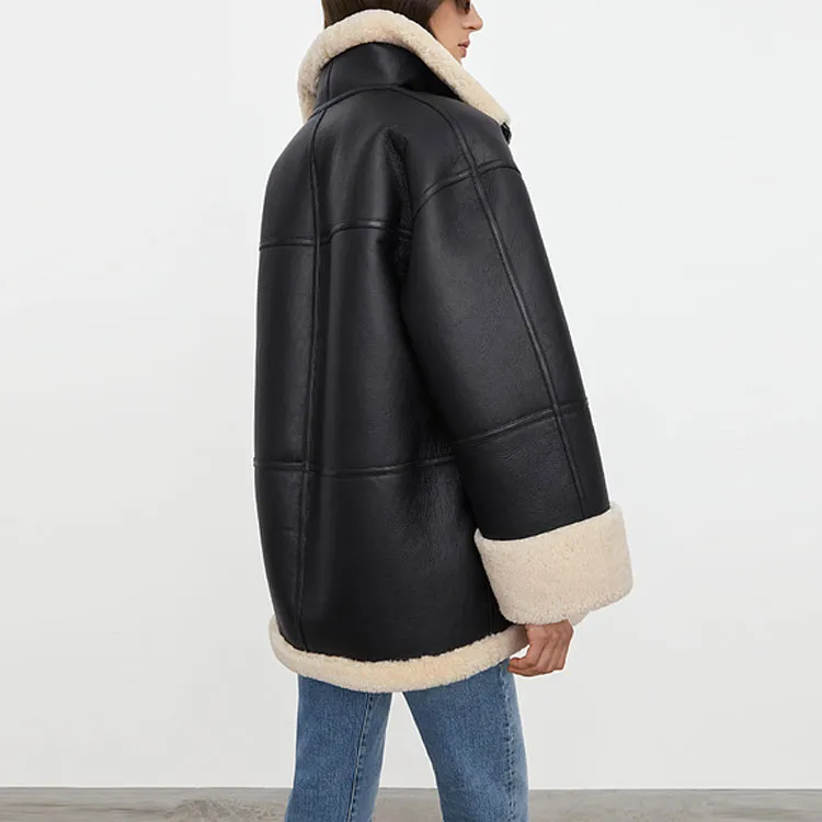 TOTEME Signature Zip Up Leather Jacket-5