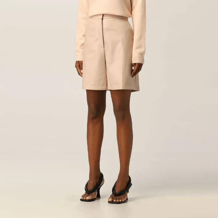MaxMara Lacuna Leather Shorts-6
