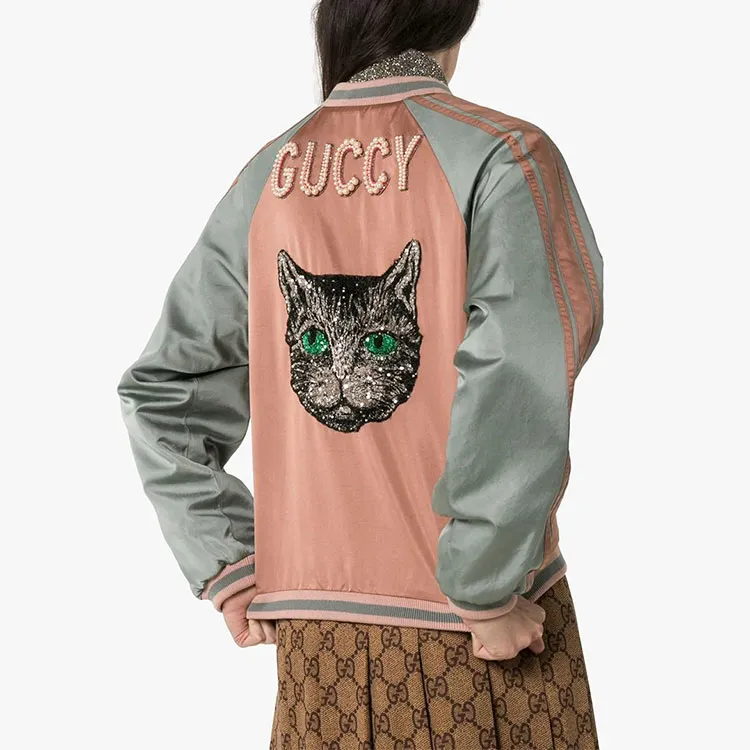 GUCCI Sequin Cat Face Bomber Jacket-2