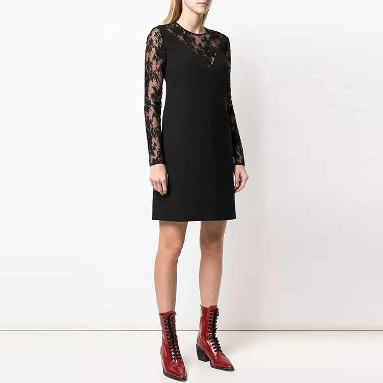 Givenchy Long Sleeved Dresses Women's Black-1