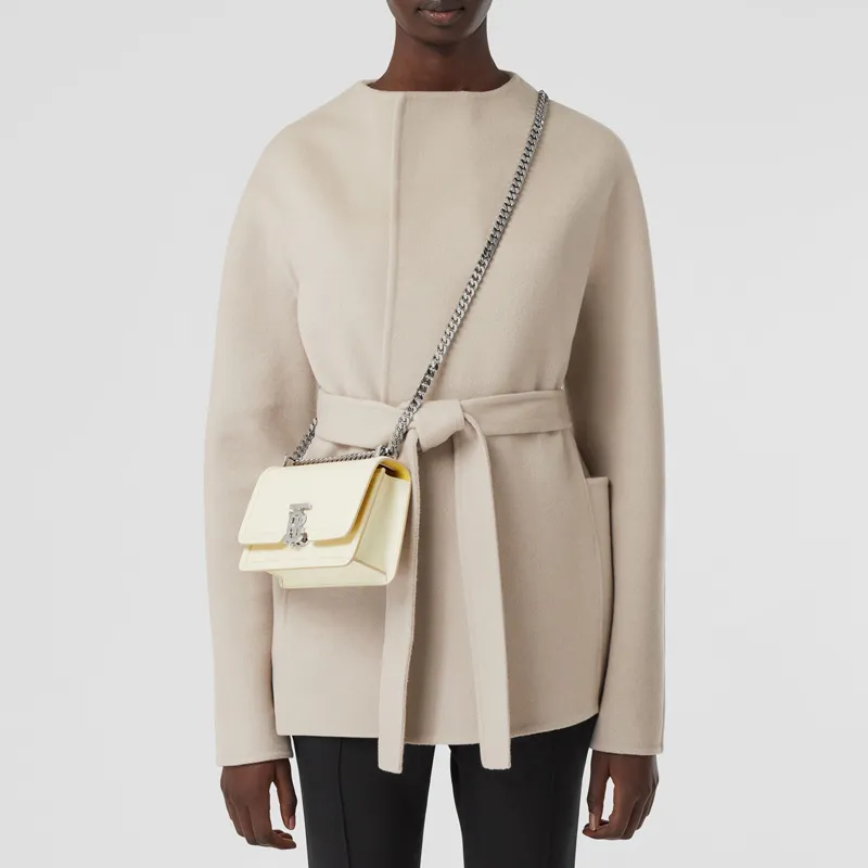 Burberry Cow Leather Lock Bag Shoulder Bag Crossbody Bag Mini Women's Light Vanilla/Ivory White-5