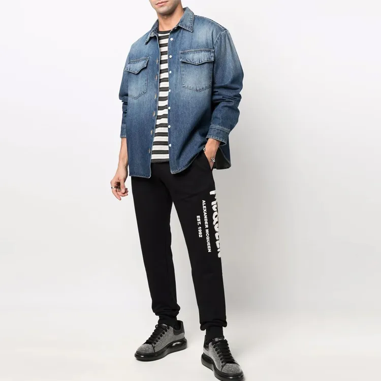Alexander McQueen Logo Printed Slim Cut Track Trousers-3