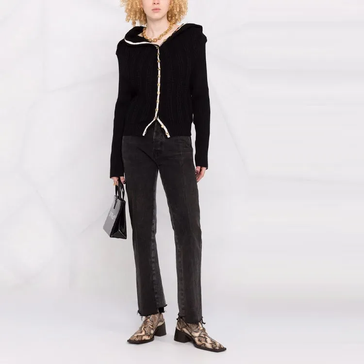 Y/Project Evergreen Ruffled neckline Wool Cardigan-1