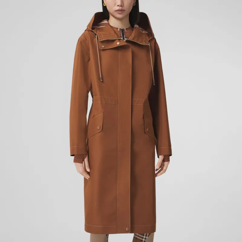 Burberry Parka Coats Women's Dark Birch Brown-1