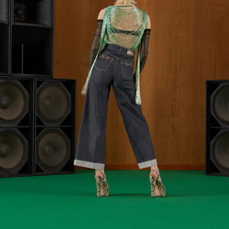 GUCCI Horsebit Wide Jeans-2