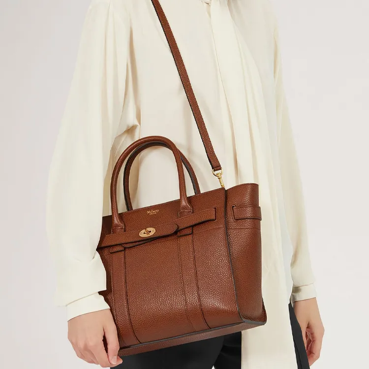 Mulberry Bayswater Grained Cow Leather Portable Crossbody Bag Shoulder Bag Small Size Women's Umber-5