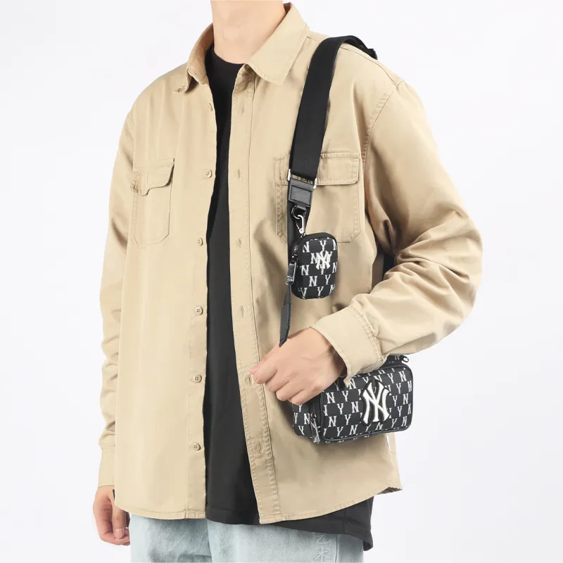 MLB Monogram Collection Polyester Combo Bag Camera Bag Shoulder Bag Crossbody Bag Mini Unisex Black-12