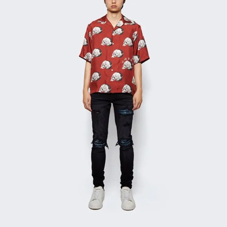 AMIRI All Over Skull Bowling Shirt-1