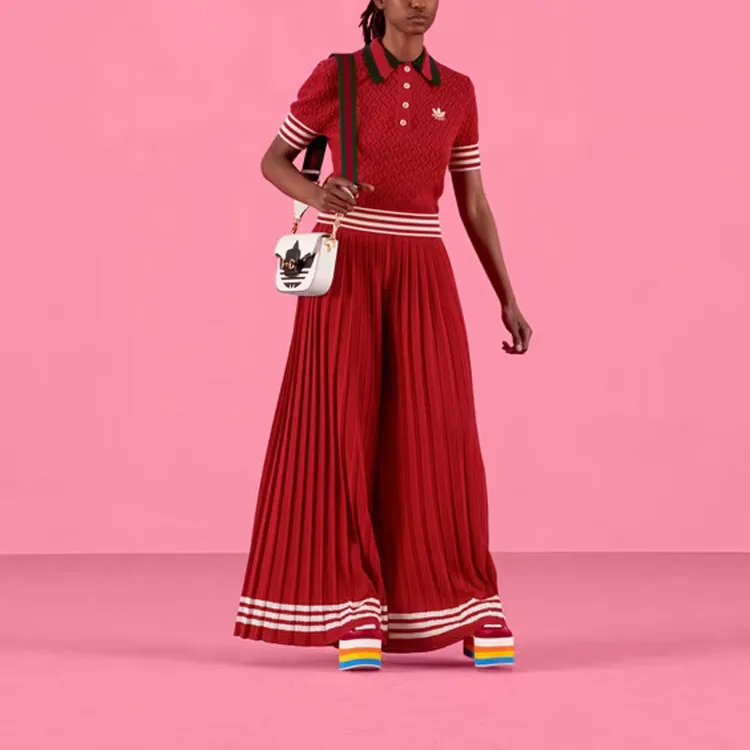 Adidas X GUCCI Cotton Polo 'Red'-2
