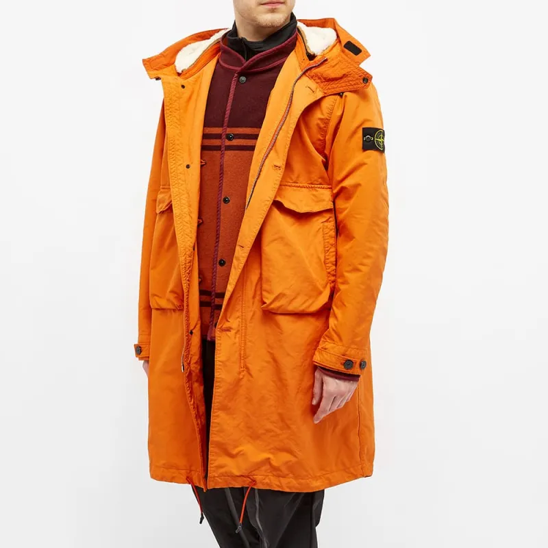STONE ISLAND Parka Coats Unisex Orange-5