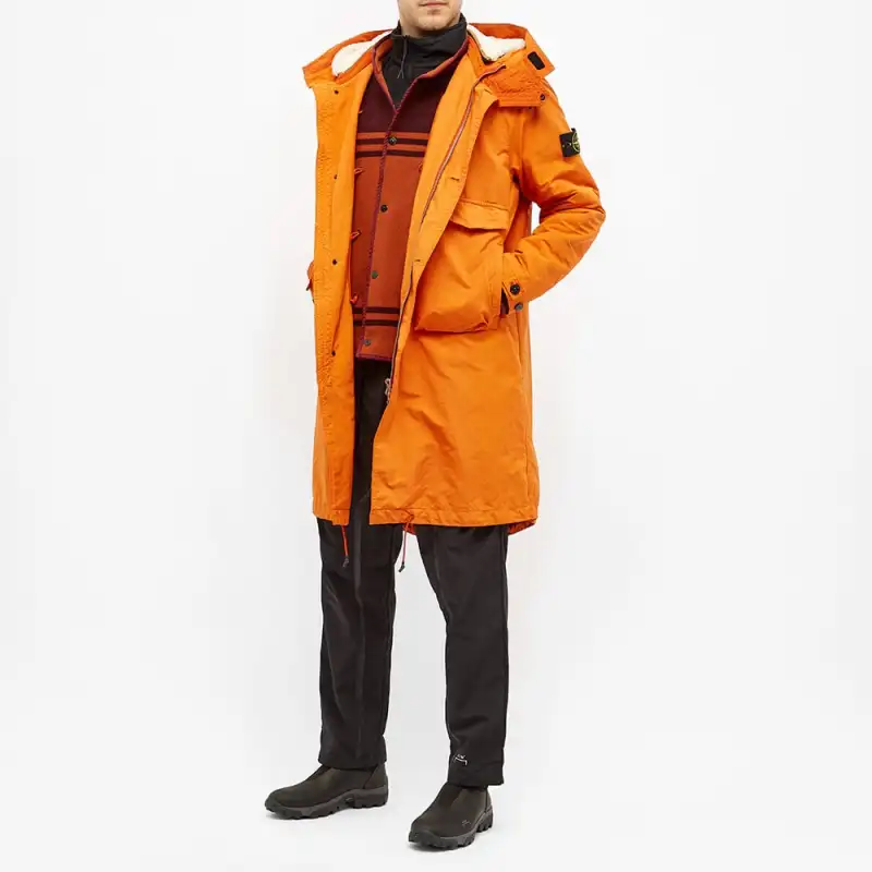 STONE ISLAND Parka Coats Unisex Orange-4