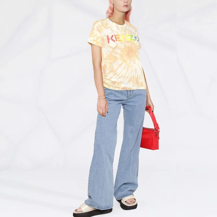 KENZO Logo print Tie dye T shirt-3