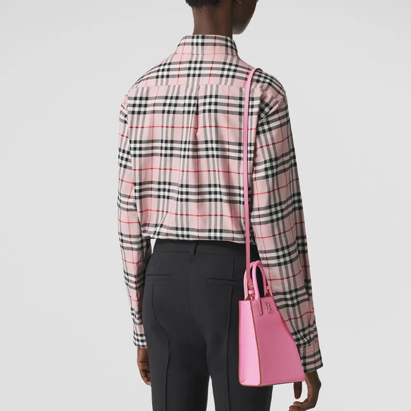 Burberry Micro Grainy Leather Frances Tote Bag Primrose Pink-6