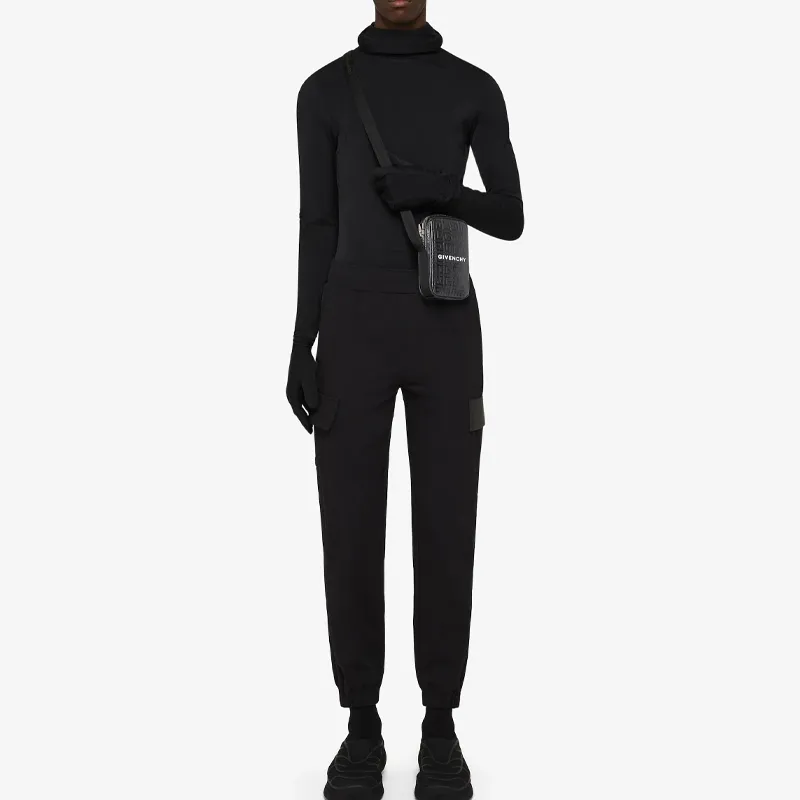 Givenchy Embossed Logo Vertical Bag Small Black/White-5