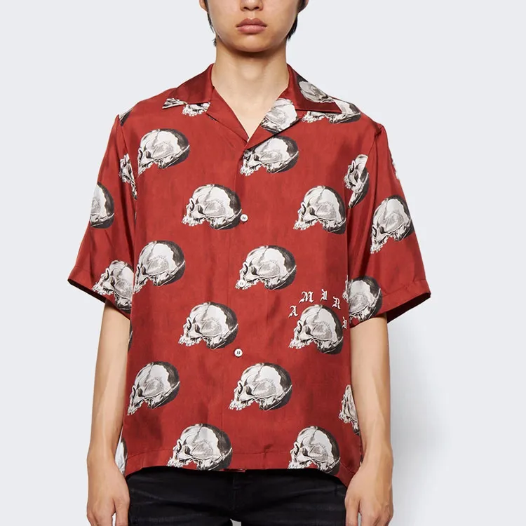 AMIRI All Over Skull Bowling Shirt-2
