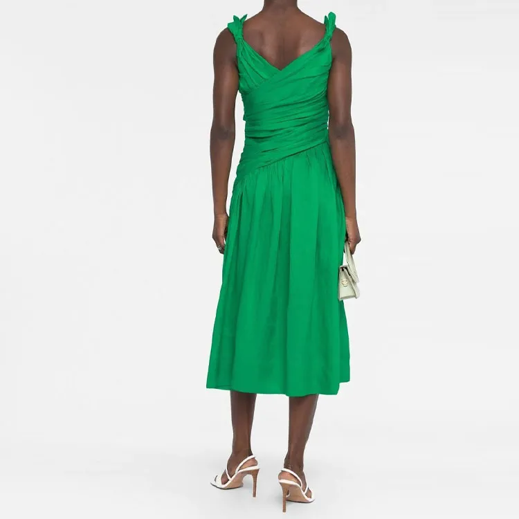 Zimmermann Tiggy Bow-detail Pleated Midi Dress-2