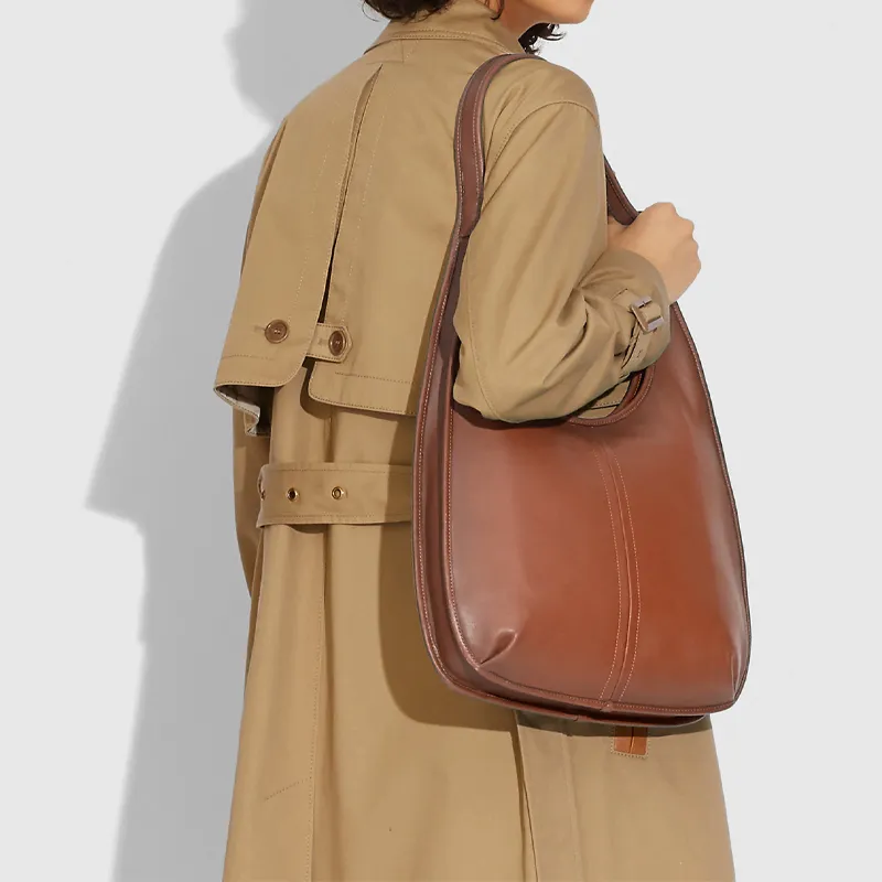 COACH Ergo Glove Tanning Shoulder Bag Handbag Large Size Women's Brown-4