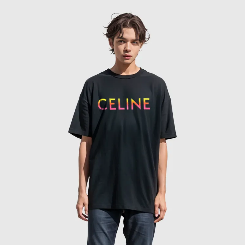 CELINE T Shirts Men Black-2