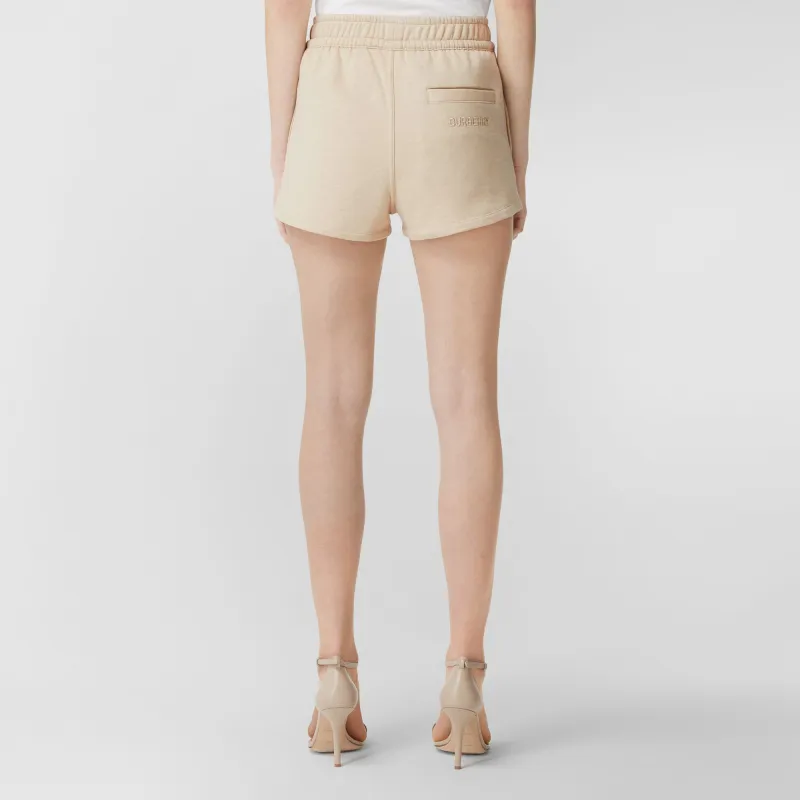 Burberry Embroidered Logo Shorts Beige-2