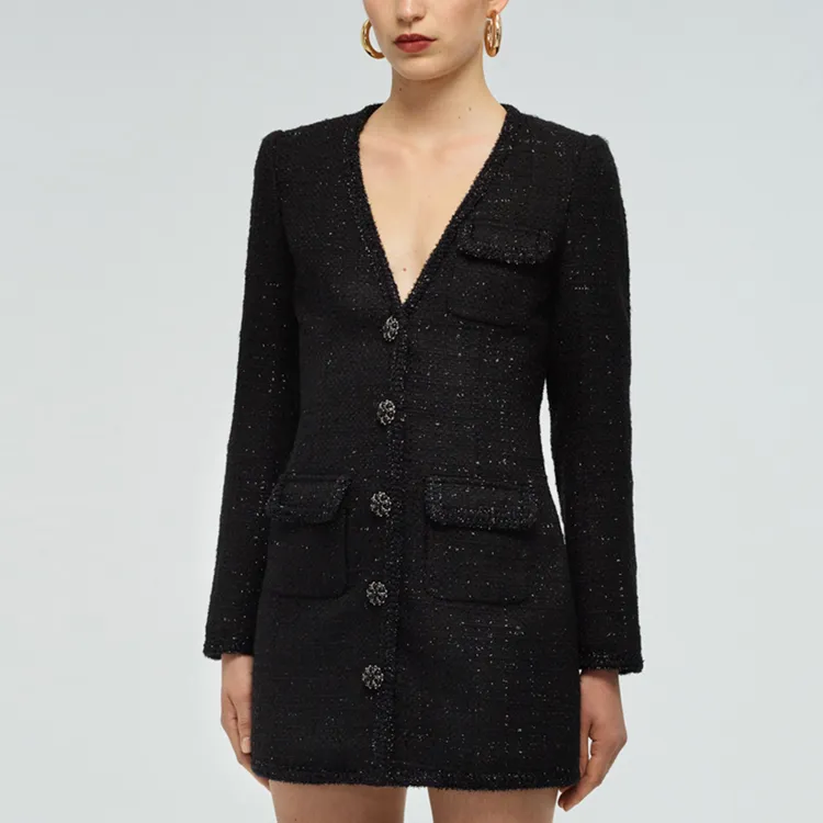 Self portrait Long Sleeved Dresses Women's Black-3