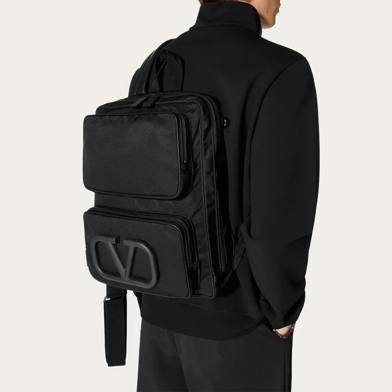 Valentino Nylon Shoulder Bag Backpack Men's Black-5