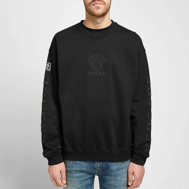 VERSACE Sweatshirts Men Black-3