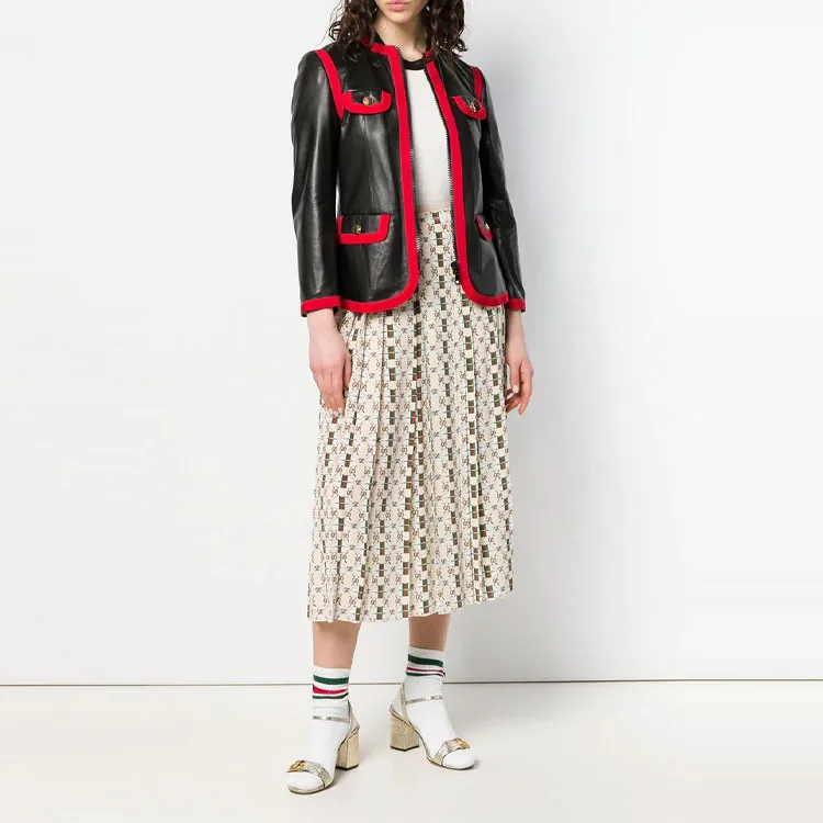 GUCCI Leather Bon Ton Jacket-1