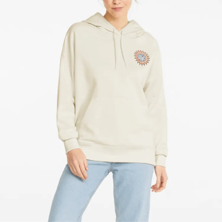 PUMA Downtown Sweatshirts Women's Cotton Linen Blend In Natural Color-4