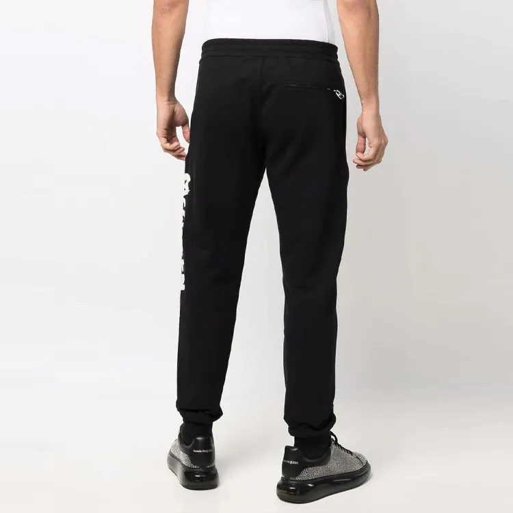 Alexander McQueen Logo Printed Slim Cut Track Trousers-4
