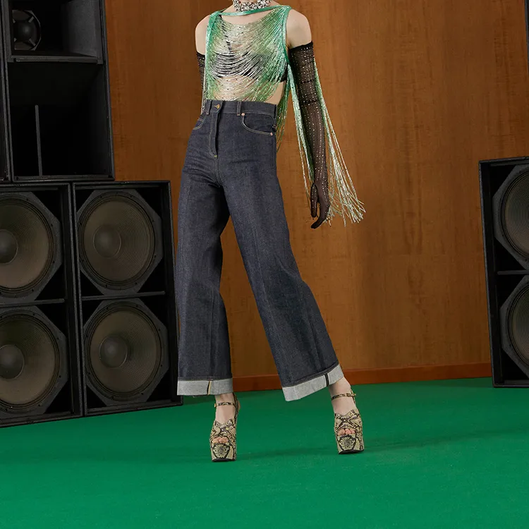 GUCCI Horsebit Wide Jeans-4