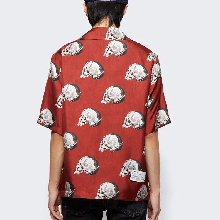 AMIRI All Over Skull Bowling Shirt-3