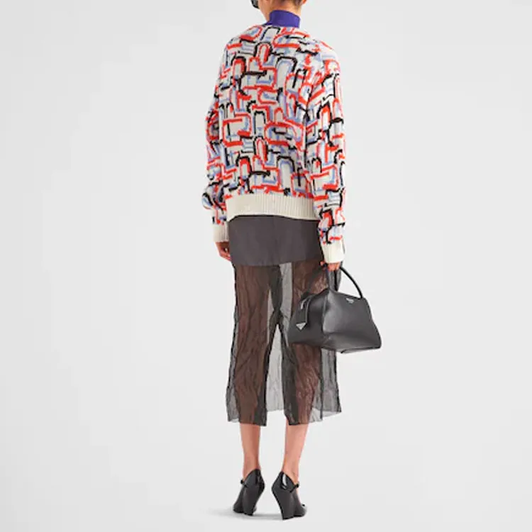 PRADA Abstract Pattern High Neck Sweater-2